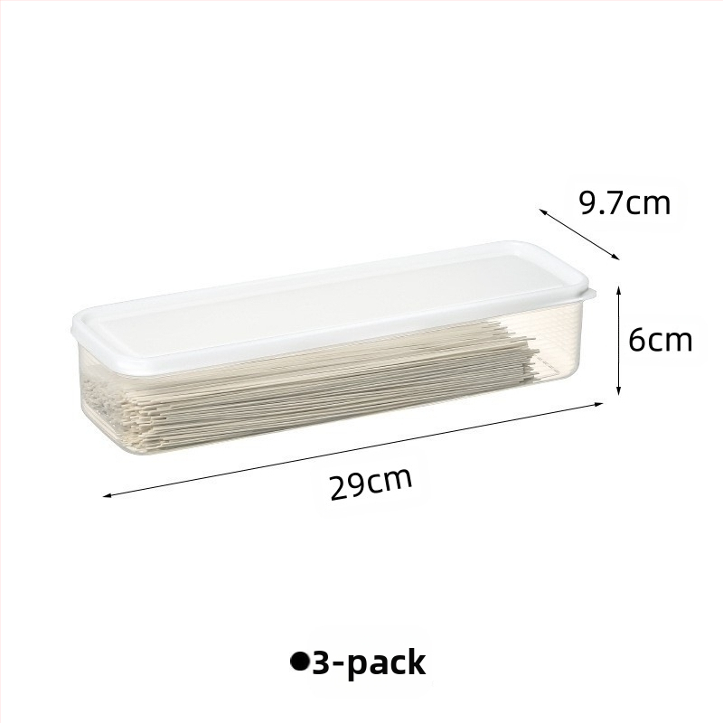 Skalūnų, imbiero, česnako, laiškinių česnakų makaronų laikymo dėžutė Ilga kvadratinė makaronų konservavimo dėžutė Maistinė sandari plastikinė dėžutė