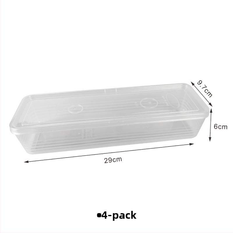 Skalūnų, imbiero, česnako, laiškinių česnakų makaronų laikymo dėžutė Ilga kvadratinė makaronų konservavimo dėžutė Maistinė sandari plastikinė dėžutė