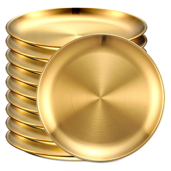 Korejiešu stila nerūsējošā tērauda grila šķīvis, bufetes šķīvis, kaulu spļaušanas šķīvis, āra piknika šķīvis, kempinga šķīvis, apaļa paplāte