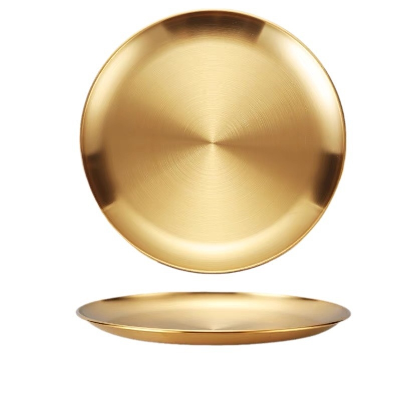 Korejiešu stila nerūsējošā tērauda grila šķīvis, bufetes šķīvis, kaulu spļaušanas šķīvis, āra piknika šķīvis, kempinga šķīvis, apaļa paplāte