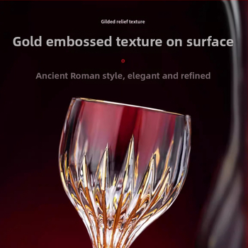 Kerge luksuslik vintage reljeefne nikerdatud punase veini klaas majapidamisklaasist pokaal veiniklaas kõrge värviväärtusega veiniklaasi hulgimüük