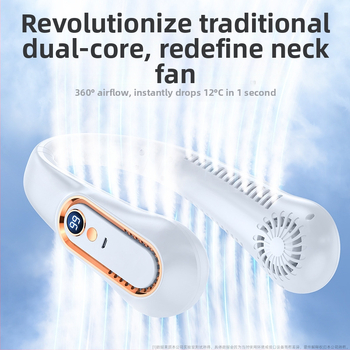 2024 m. naujas pakabinamas kaklo ventiliatorius su USB įkrovimu, nešiojamas, mažas lauko studentų biuro skaitmeninis ekranas, mini
