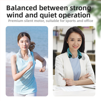 2024 m. naujas pakabinamas kaklo ventiliatorius su USB įkrovimu, nešiojamas, mažas lauko studentų biuro skaitmeninis ekranas, mini