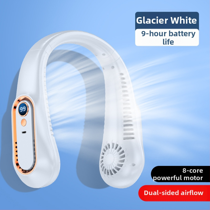 2024 m. naujas pakabinamas kaklo ventiliatorius su USB įkrovimu, nešiojamas, mažas lauko studentų biuro skaitmeninis ekranas, mini