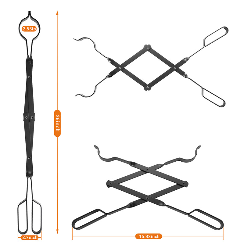 Amazoni kokkupandavad kaminatuletangid tulepulgaga lõkkekamina tuletangide tööriist rauast käepidemega kaminatarvikud tööriistad