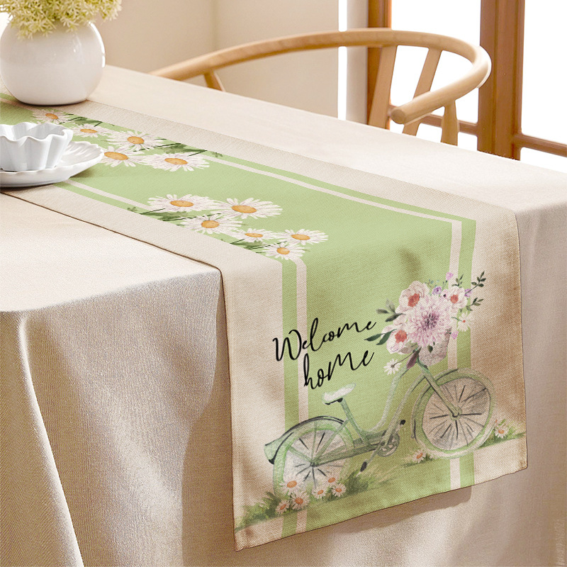 „Amazon“ europietiškas ir amerikietiškas stalo takelis, saulėgrąžų, gėlių rašto spausdintas staltiesė, šventinė vakarienė, stalo dekoracijos