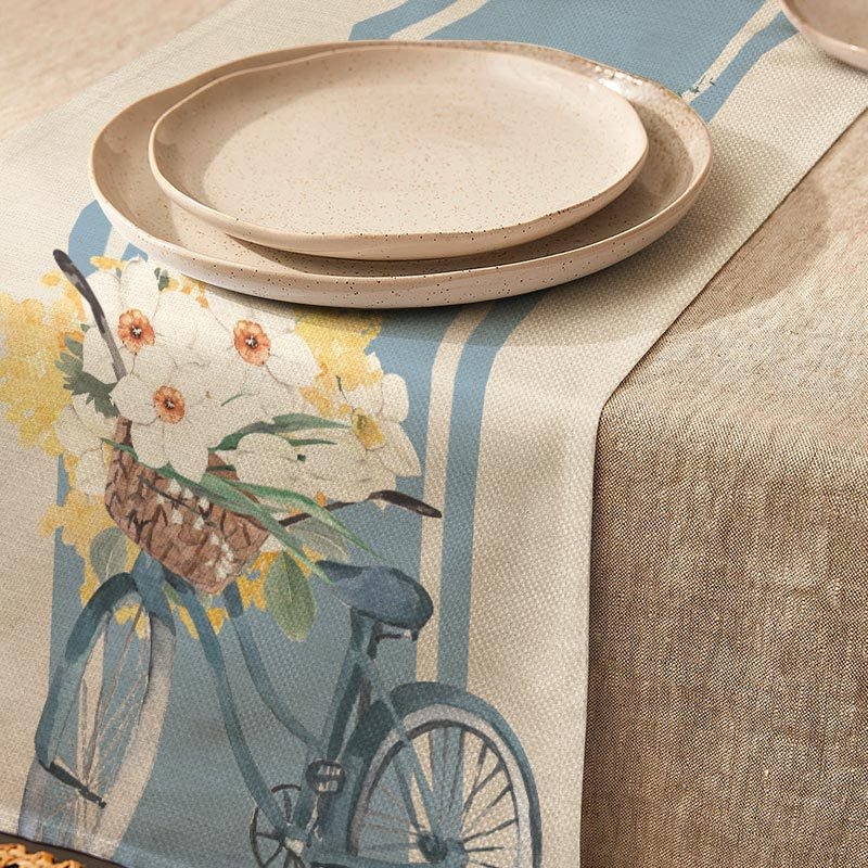 „Amazon“ europietiškas ir amerikietiškas stalo takelis, saulėgrąžų, gėlių rašto spausdintas staltiesė, šventinė vakarienė, stalo dekoracijos