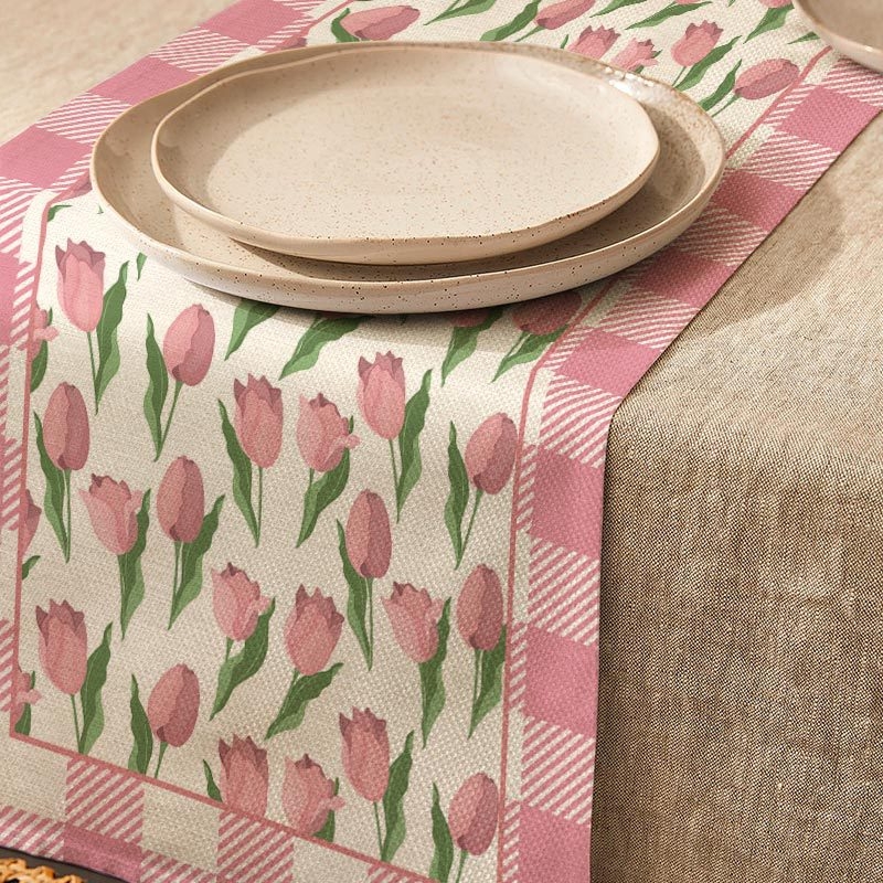 „Amazon“ europietiškas ir amerikietiškas stalo takelis, saulėgrąžų, gėlių rašto spausdintas staltiesė, šventinė vakarienė, stalo dekoracijos