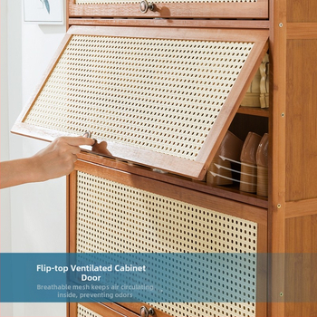 Απομιμήσεις Ντουλάπι Παπουτσιών από Ρατάν στο Σπίτι Πόρτα Απλή Ράφι Παπουτσιών Οικονομική Αποθήκευση Εσωτερική Όμορφη Αποθήκευση Πολλαπλών Επιστρώσεων Ανθεκτικό στη Σκόνη Shenheng