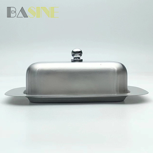 Tiesioginio tiekimo iš gamyklos sūrio indelis Nerūdijančio plieno sviestinė Sviesto lėkštė su nerūdijančio plieno dangčiu Sviestinė indelis šviežumui išlaikyti