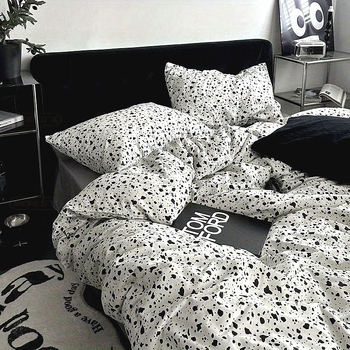 Korėjietiško stiliaus modernus paprastas keturių dalių patalynės komplektas, patobulintas nišinis antklodės užvalkalas, studentų bendrabučio trijų dalių komplektas