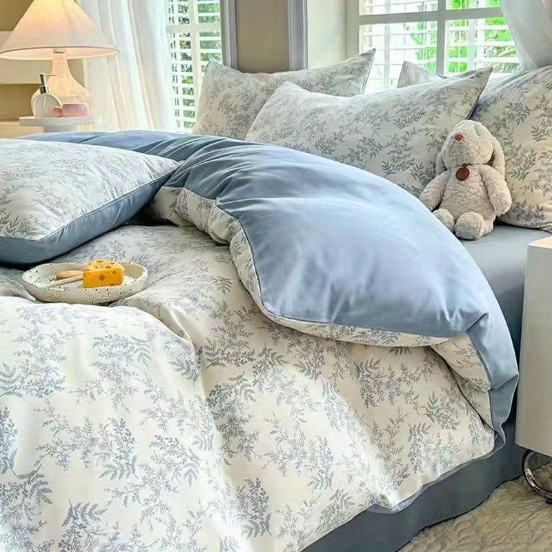 Korėjietiško stiliaus modernus paprastas keturių dalių patalynės komplektas, patobulintas nišinis antklodės užvalkalas, studentų bendrabučio trijų dalių komplektas