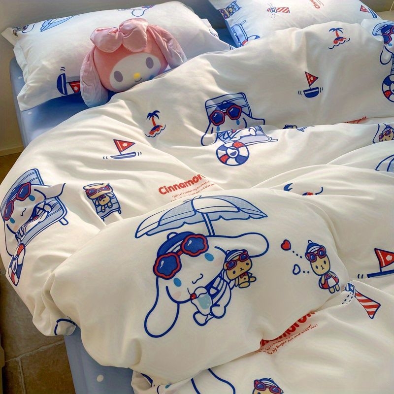 Korėjietiško stiliaus modernus paprastas keturių dalių patalynės komplektas, patobulintas nišinis antklodės užvalkalas, studentų bendrabučio trijų dalių komplektas