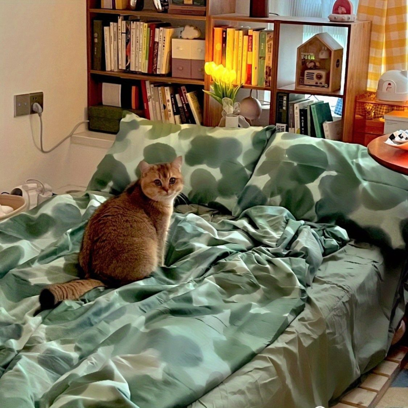 Korėjietiško stiliaus modernus paprastas keturių dalių patalynės komplektas, patobulintas nišinis antklodės užvalkalas, studentų bendrabučio trijų dalių komplektas