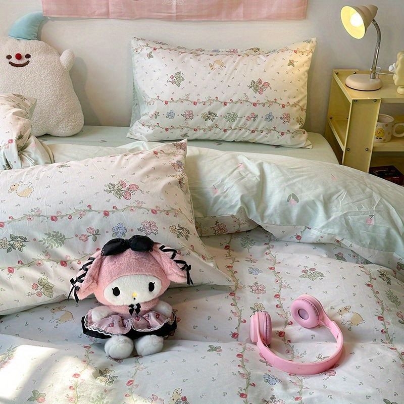 Korėjietiško stiliaus modernus paprastas keturių dalių patalynės komplektas, patobulintas nišinis antklodės užvalkalas, studentų bendrabučio trijų dalių komplektas