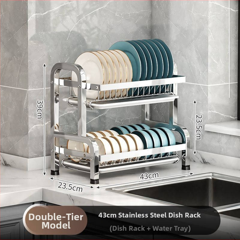 Piiriülesed plahvatused 304 roostevabast terasest köögiriiul nõud ja nõude äravoolurest multifunktsionaalne kausiriiul kausi söögipulkade hoidmiseks