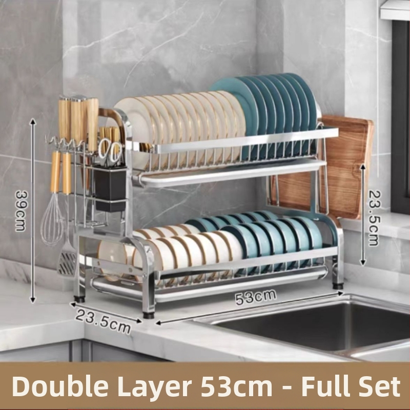 Piiriülesed plahvatused 304 roostevabast terasest köögiriiul nõud ja nõude äravoolurest multifunktsionaalne kausiriiul kausi söögipulkade hoidmiseks