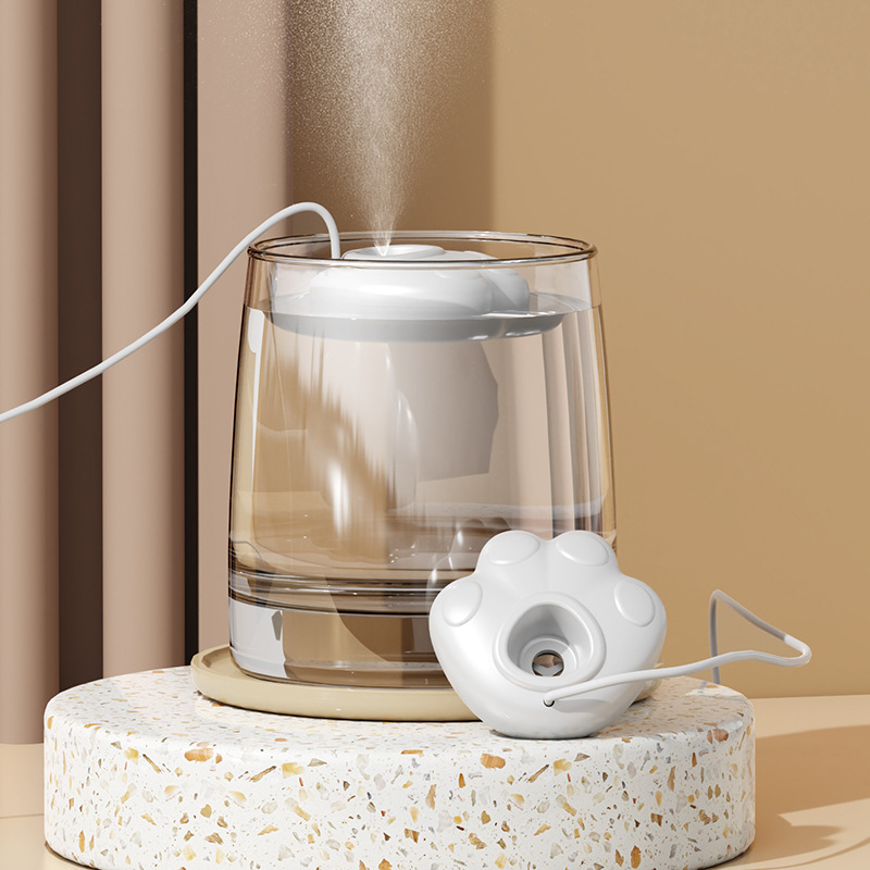 Naujas mini katės letenėlės drėkintuvas purkštuvas nutildo aromaterapijos nešiojamas puodelio drėkintuvas mineralinio vandens butelių purkštuvas