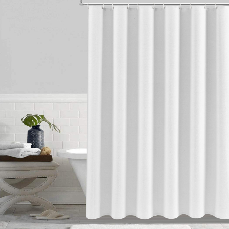 Tehase otsetarne Yunyangist paksendatud veekindlast tavalisest vannitoa polüesterdušikardinast konksuga raskusega pliirippuga.