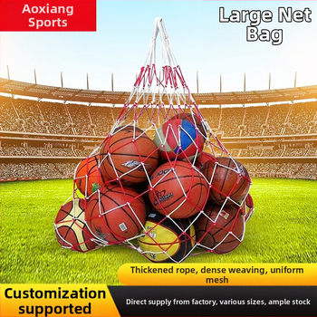 Gamyklinis didmeninis didelis kamuolių kišenės didelis futbolo krepšinio tinklas nešiojamas didelės talpos laikymo tinklo krepšys nešiojamas kamuolių krepšys