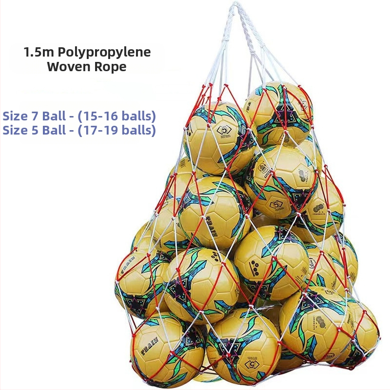 Gamyklinis didmeninis didelis kamuolių kišenės didelis futbolo krepšinio tinklas nešiojamas didelės talpos laikymo tinklo krepšys nešiojamas kamuolių krepšys