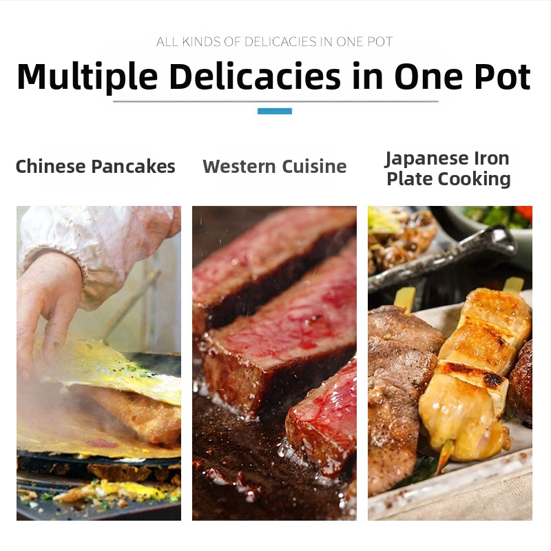 Чугунен тиган, тиган за палачинки, клечки за хранене, домакински незалепващ тиган, инструмент за палачинки, плодове, газова печка, универсална