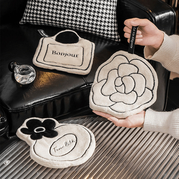 Pakabinamas buitinis rankšluostis, lengvas, prabangus, kamelijos gėlių rašto, virtuvės, vonios kambario rankšluostis, baltas, sugeriantis, lengvai valomas, minkštas, servetėlėmis