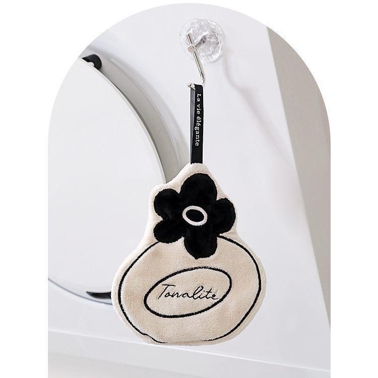 Pakabinamas buitinis rankšluostis, lengvas, prabangus, kamelijos gėlių rašto, virtuvės, vonios kambario rankšluostis, baltas, sugeriantis, lengvai valomas, minkštas, servetėlėmis