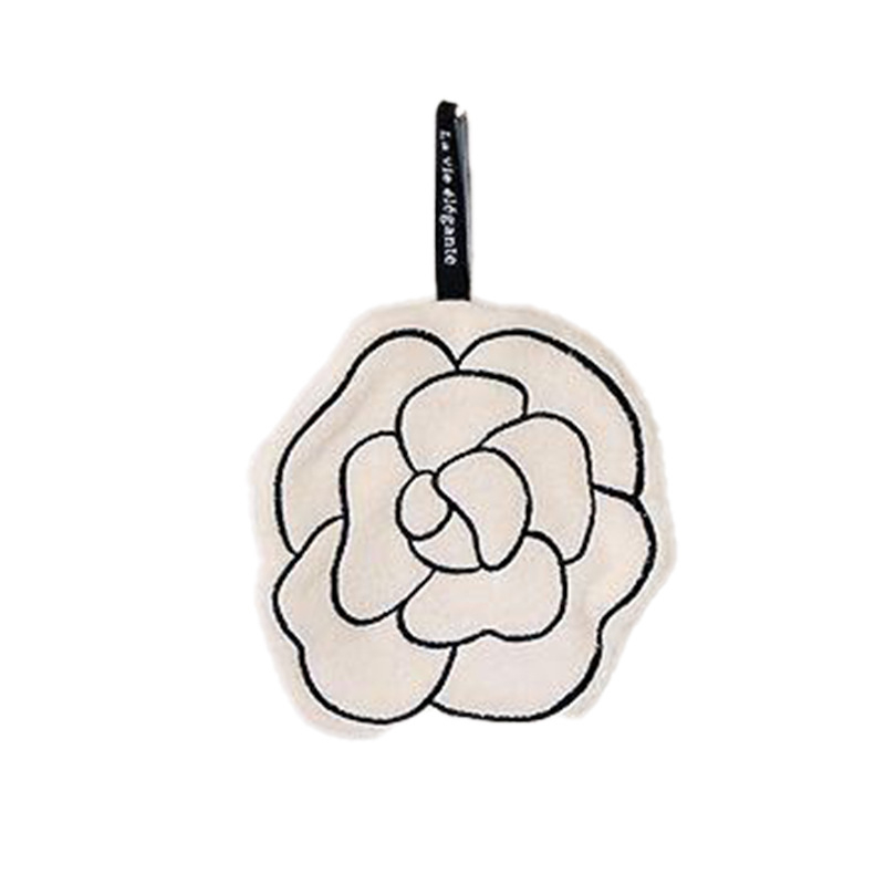 Pakabinamas buitinis rankšluostis, lengvas, prabangus, kamelijos gėlių rašto, virtuvės, vonios kambario rankšluostis, baltas, sugeriantis, lengvai valomas, minkštas, servetėlėmis