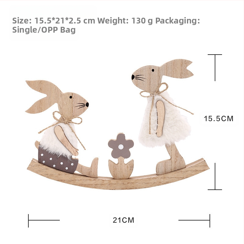 [Didelis kiekis sandėlyje] Nauja tarpvalstybinė Velykų dekoracija, dekoruota dažytais sūpynių triušiais, mediniais dirbiniais