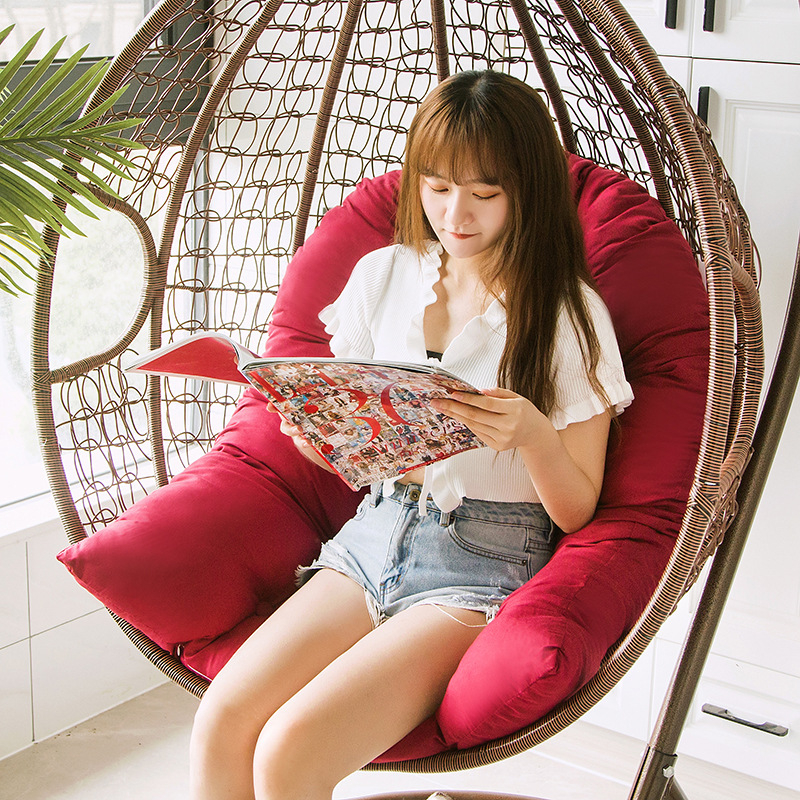 Vienspalvė lopšio pagalvėlė iš rotango, nuimama ir plaunama pakabinama kėdės pagalvėlė, vienguba sūpynių pagalvėlė, didelė pagalvėlė