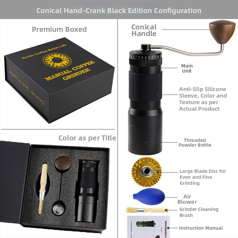 Χειροκίνητος μύλος καφέ Χειροκίνητος μύλος καφέ Μύλος καφέ σε κόκκους Διασυνοριακός μύλος εξωτερικής ρύθμισης Μικρός εξωτερικός χονδρικός