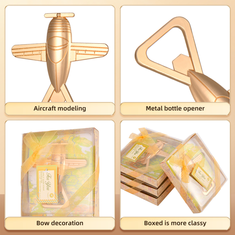 Europsko i američko vjenčanje, vjenčanje, povratak, vjenčani poklon, otvarač za boce u zrakoplovu, vjenčanje, putovanje, zabava, otvarač za boce u zrakoplovu