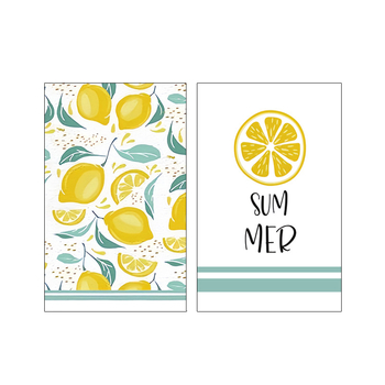 Ristservaline sidrunivärvi nõudepesulapp, akvarell-talumaja stiilis dekoratiivne käsitsi kuivatatud teerätik, mis sobib paksendatud köögiköögi küpsetamiseks ja trükitud lapiga