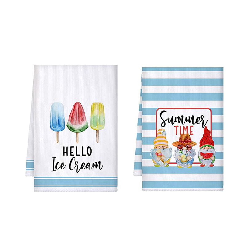 Ristservaline sidrunivärvi nõudepesulapp, akvarell-talumaja stiilis dekoratiivne käsitsi kuivatatud teerätik, mis sobib paksendatud köögiköögi küpsetamiseks ja trükitud lapiga