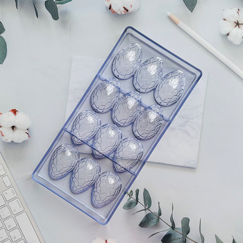 Klassikaline 12-osaline dinosauruse muna šokolaadivorm läbipaistev kõvast plastist värviline muna jäävormi šokolaadi küpsetusvorm