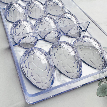 Klassikaline 12-osaline dinosauruse muna šokolaadivorm läbipaistev kõvast plastist värviline muna jäävormi šokolaadi küpsetusvorm