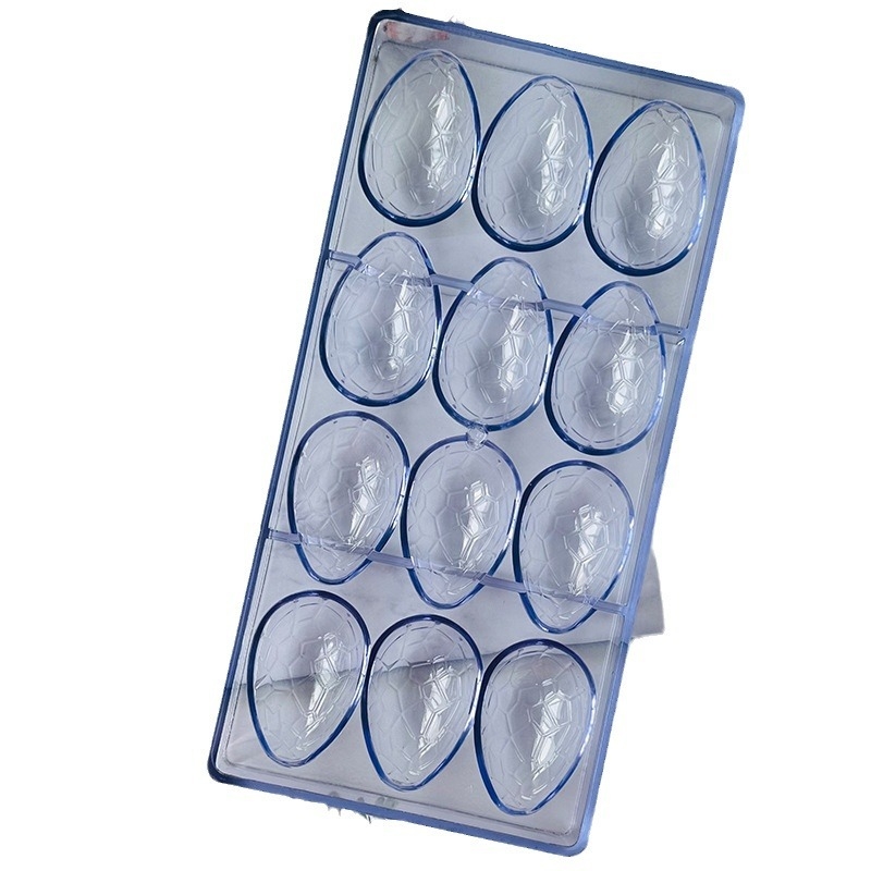 Klassikaline 12-osaline dinosauruse muna šokolaadivorm läbipaistev kõvast plastist värviline muna jäävormi šokolaadi küpsetusvorm