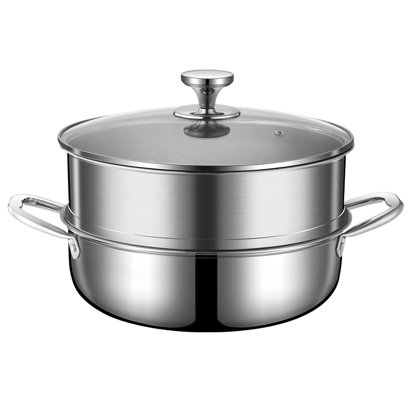 Ypač storas nerūdijančio plieno daugiafunkcis korio sriubos puodas nelimpantis karštas puodas plokščiadugnis dovanų didelės talpos indukcinės viryklės puodas buitinis puodas