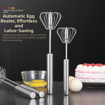 Nerūdijančio plieno rotacinis kiaušinių plaktuvas, pusiau automatinis maišytuvas, rankinis kiaušinių plaktuvas, buitinis grietinėlės kiaušinių kepimo įtaisas