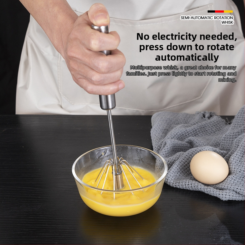 Nerūdijančio plieno rotacinis kiaušinių plaktuvas, pusiau automatinis maišytuvas, rankinis kiaušinių plaktuvas, buitinis grietinėlės kiaušinių kepimo įtaisas