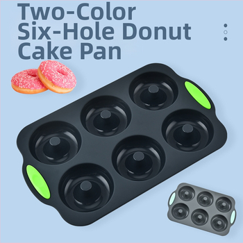 Tehase hulgimüügi silikoonist kahevärviline kuue auguga sõõrikukoogi pann šokolaadiküpsise vormi küpsetamiskoogi tööriistad
