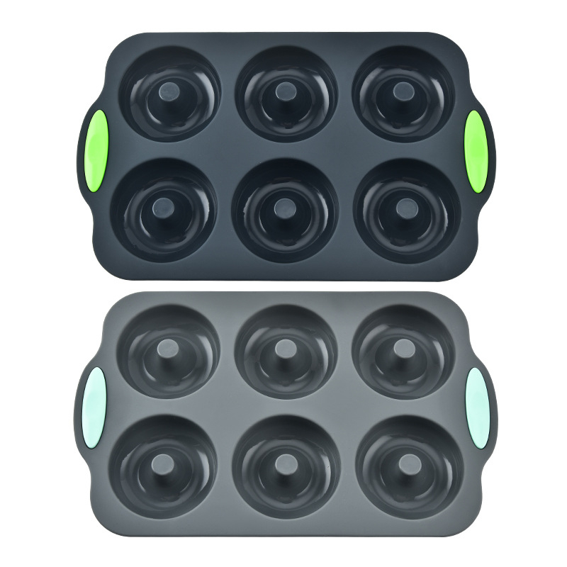 Tehase hulgimüügi silikoonist kahevärviline kuue auguga sõõrikukoogi pann šokolaadiküpsise vormi küpsetamiskoogi tööriistad