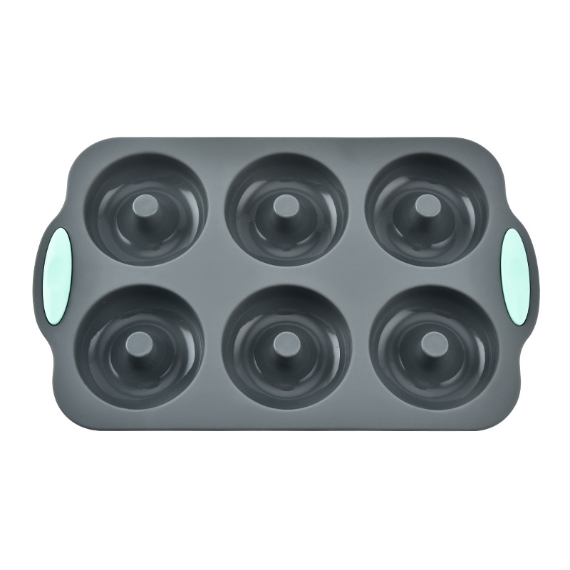 Tehase hulgimüügi silikoonist kahevärviline kuue auguga sõõrikukoogi pann šokolaadiküpsise vormi küpsetamiskoogi tööriistad