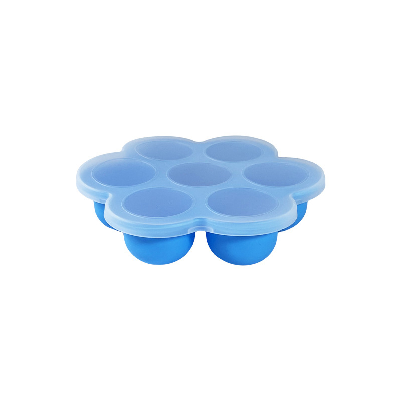 „Amazon“ populiari silikoninė maisto papildų dėžutė, kiaušinių pyrago forma, kūdikių maisto papildo ledo forma, lengvai išimama, 7 skylių ledo formelė