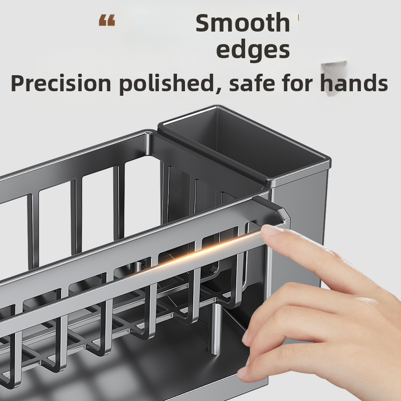 Поставка за мивка Кухненски клечки за хранене Държач за ножове Вградено съхранение Многофункционална мивка за ръце Стоманена топка Поставка за плот