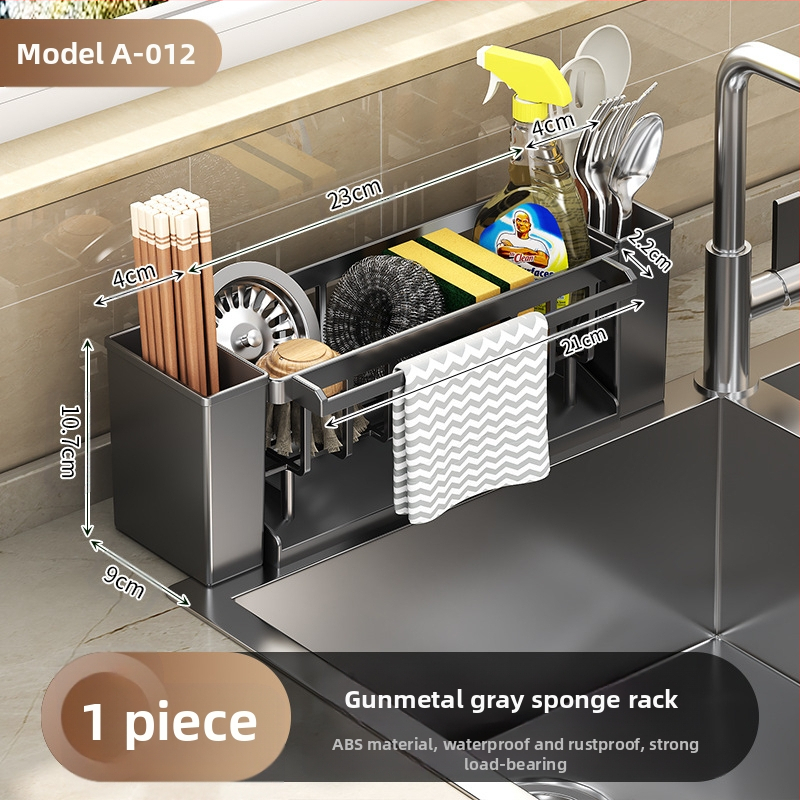 Kriauklės lentynėlė Virtuvinių lazdelių peilių laikiklis Integruota saugykla Daugiafunkcinė rankų plovimo kriauklė Plieno rutuliukų stalviršio laikymo lentynėlė
