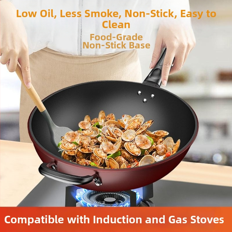 Немски кристален диамантен уок, незалепващ уок, домакински тиган без изпарения, индукционна печка, газова печка, универсална