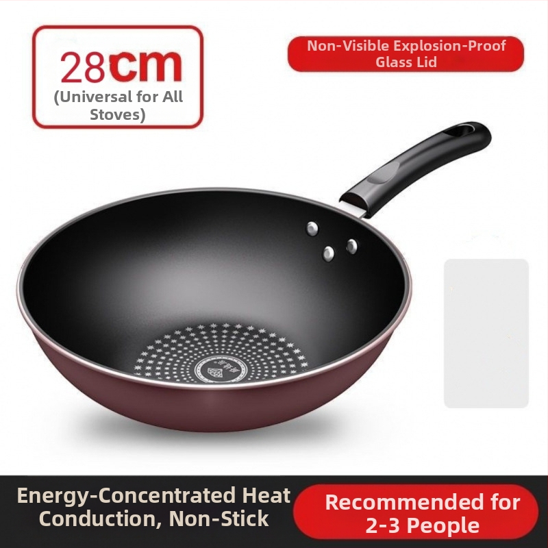 Saksa Crystal Diamond Wok mittenakkuva wokiga wok majapidamises kasutatav suitsuvaba raudpann induktsioonpliit gaasipliit universaalne gaasipliit