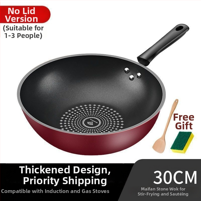 Saksa Crystal Diamond Wok mittenakkuva wokiga wok majapidamises kasutatav suitsuvaba raudpann induktsioonpliit gaasipliit universaalne gaasipliit